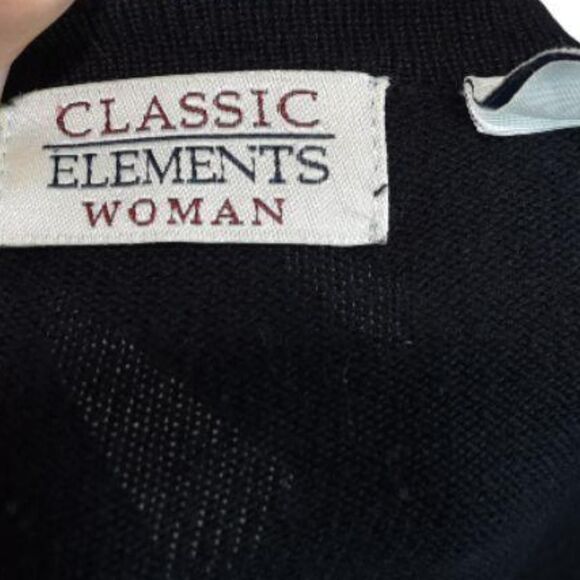 Vintage 90s Classic Elements Grandma Black Cardigan Birds Sz 22 XL - Picture 6 of 7